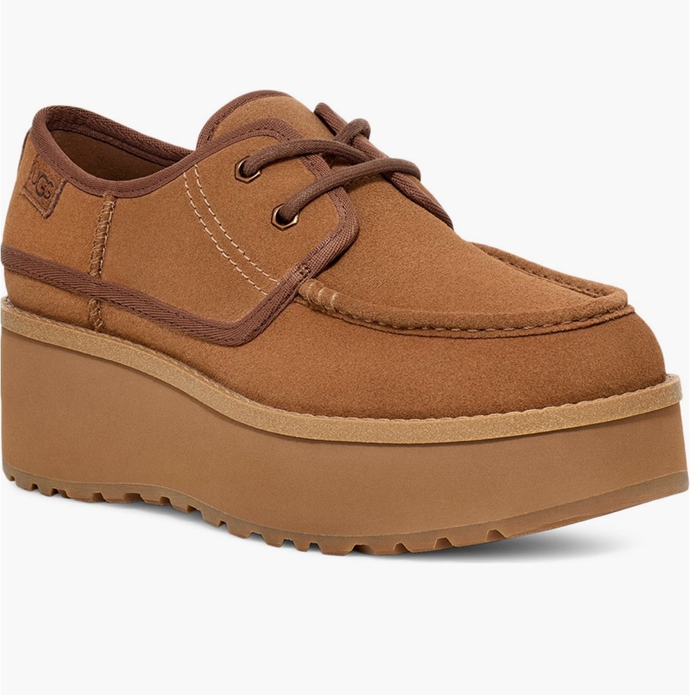 UGG Tan Platform Lace-Up Shoes-Citifunk Water Resistant Platform Derby